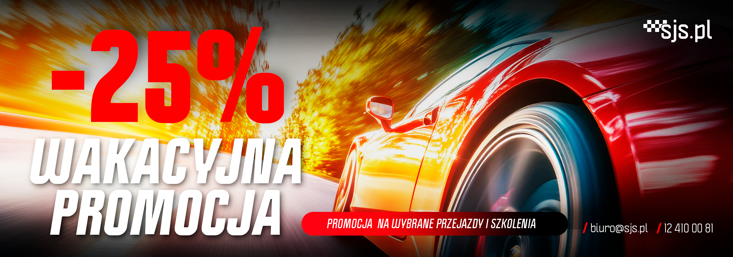 do -25% na wybrane przejazdy i szkolenia 